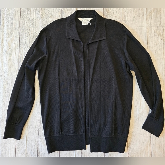 Exclusively Misook Size Medium Black Open Blazer Acrylic Knit Jacket Designer - Picture 5 of 10